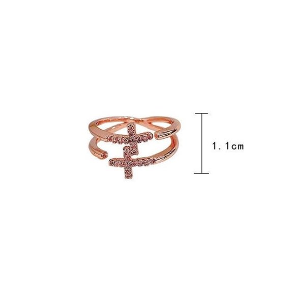 Cross ring in rosegold - Picture 4 of 5